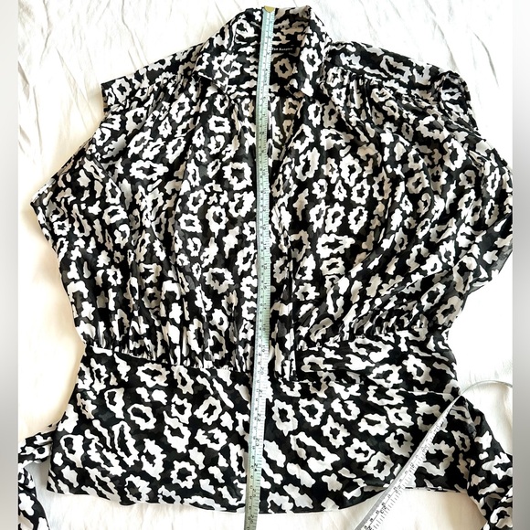 The Kooples Panther Wrap Top in Black & White - Picture 10 of 10